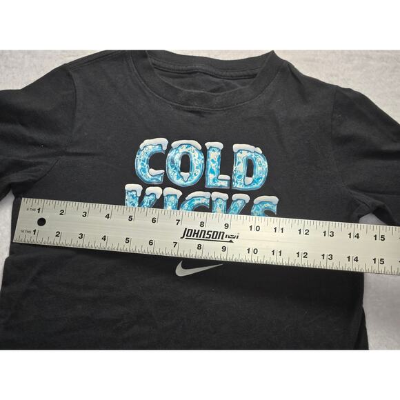 Nike Tee Boys Black Cold Kicks Logo Graphic Short Sleeve T-Shirt Small - Picture 2 of 5